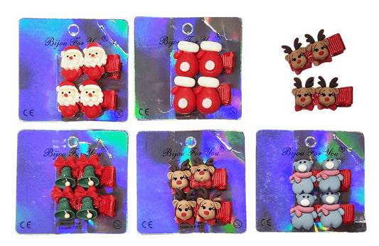 Karácsonyi hajcsat, 2 db/szett, többféle