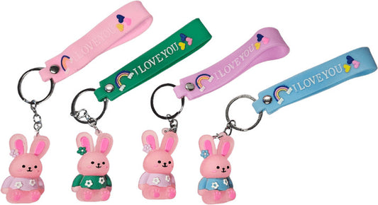 Nyuszis kulcstartó, műanyag, 5cm magas, többféle