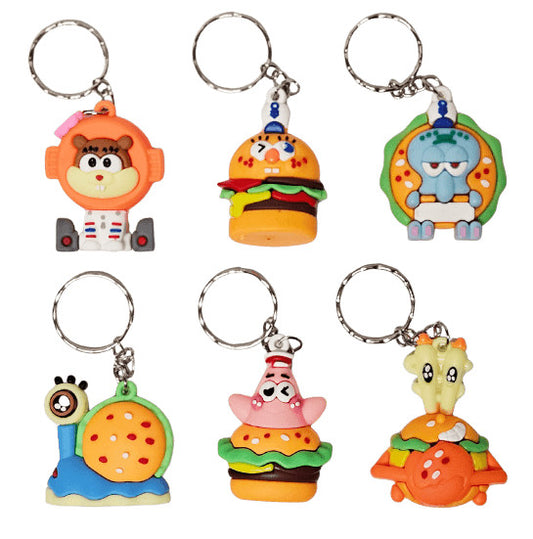 Spongya Bob mintás kulcstartó, műanyag, kb. 4-4,5cm magas, többféle