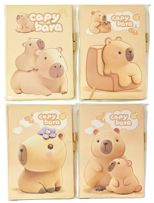 Kapibara napló gumis tolltartóval, A/5, többféle változat (66002)