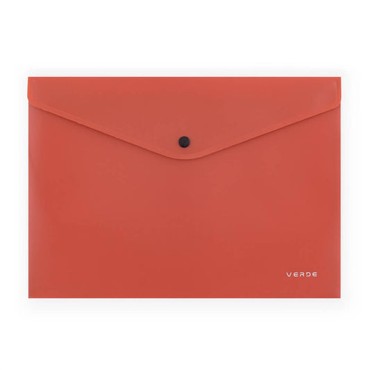 Irattartó tasak A/4, patentos, műanyag, VERDE, téglaszínű