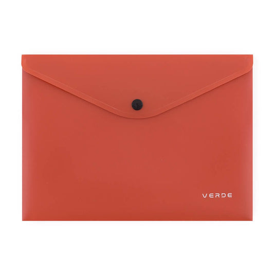 Irattartó tasak A/5, patentos, műanyag, VERDE, téglaszínű