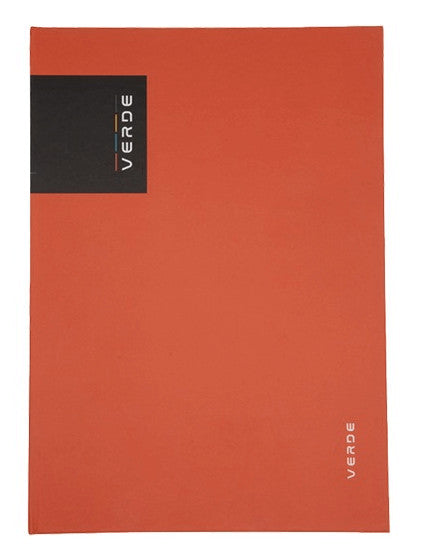 Jegyzetfüzet, notesz A/5, keményfedeles, 96 lapos, vonalas, VERDE, téglaszínű