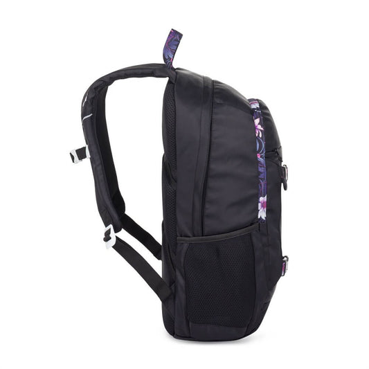 OXY Zero hátizsák, iskolatáska, 3 rekeszes, 47x32x18cm, Flowers, fekete