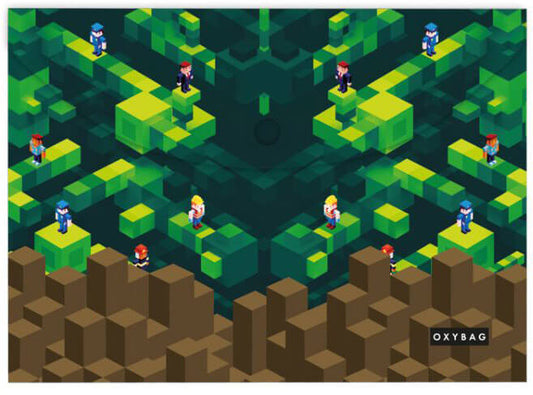 Irattartó tasak A/4, patentos, műanyag, Playworld, Minecraft mintás