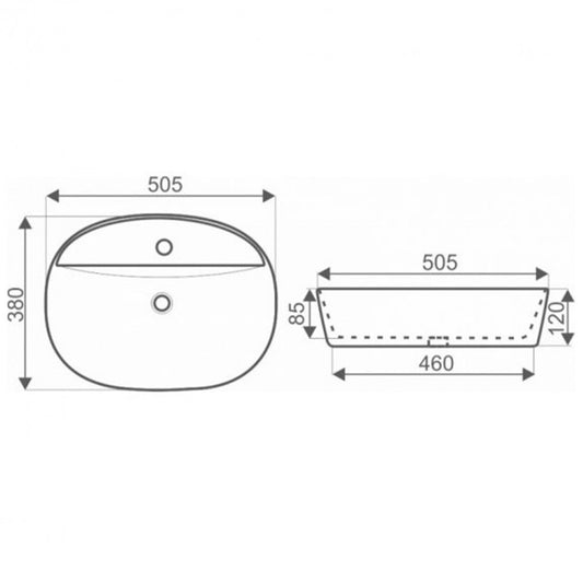 KR-860 kerámia design mosdó pultra szerelhető