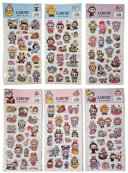 Labubu mintás matrica 9x18cm, HS-KK (BX27738), többféle változat