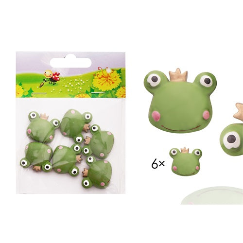 Kreatív dekoráció békafej öntapadós 6 db/csomag zöld