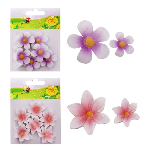 Kreatív dekoráció virágfej öntapadós 6 db/csomag többféle