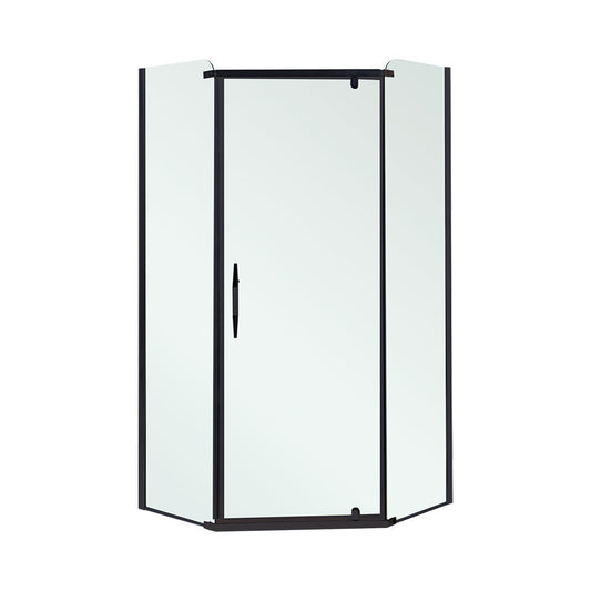 Celtic 100x100 cm ötszögletű zuhanykabin tálca nélkül fekete