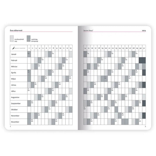 Dolce Blocco Secret Diary, napi tervező, B6, 2026, Sweet Birdy