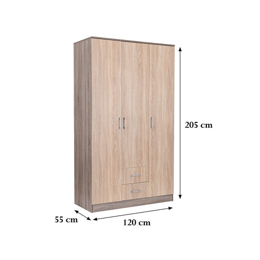 Miami gardróbszekrény 120x205 cm sonoma tölgy-yorki tölgy
