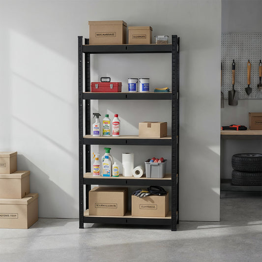 Nagy teherbírású polc 180x90x30 cm 175 kg fekete