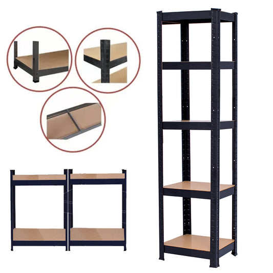 Nagy teherbírású polc 180x40x40 cm 150 kg fekete