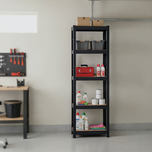 Nagy teherbírású polc 180x40x40 cm 150 kg fekete