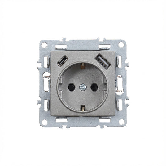 Nova csatlakozóaljzat USB csatlakozóval szürke