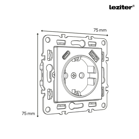 Nova csatlakozóaljzat USB csatlakozóval szürke