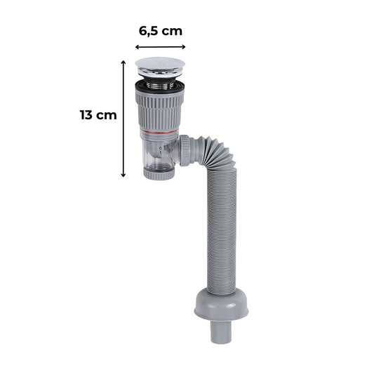 Klikk-Klakk leeresztő normál mosdóhoz bűzzáróval flexibilis csővel