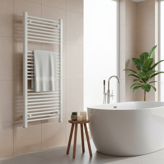 Egyenes törölközőszárító radiátor 1200x600 mm fehér