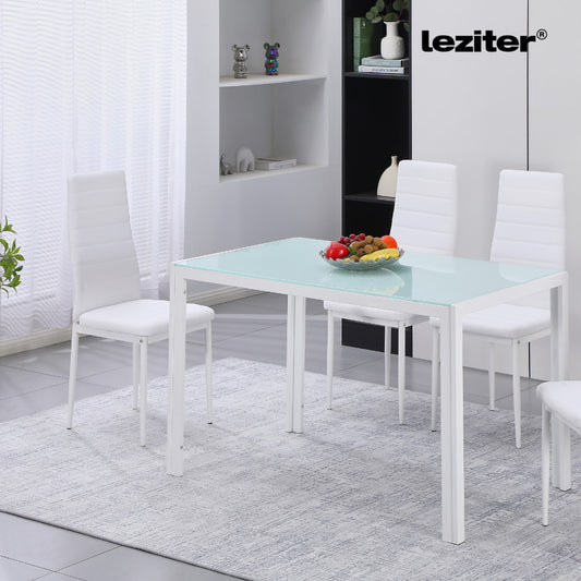 Ezra 120 cm szögletes üveg étkezőasztal