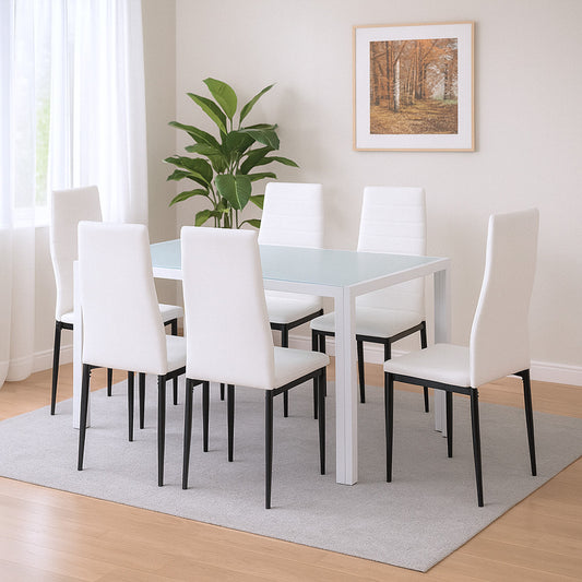 Mabel 6+1 étkező garnitúra fehér-fekete