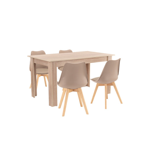 Zara 4+1 étkező garnitúra bézs-sonoma tölgy