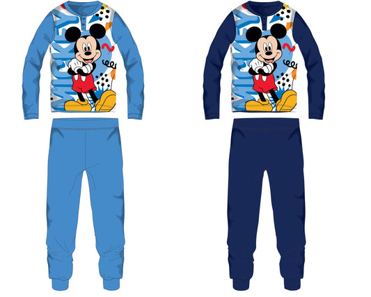 Disney Mickey egér jersey pamut pizsama - világoskék - 128