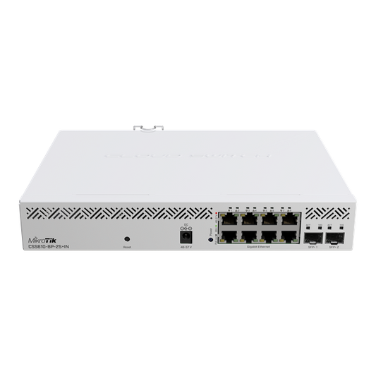 MIKROTIK Cloud Smart Switch 8x1000Mbps + 2x10000Mbps SFP+, Menedzselhető, Rackes - CSS610-8P-2S+IN