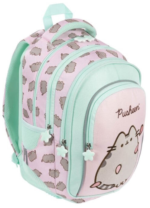 Pusheen cicás hátizsák, iskolatáska, 40x28x18cm, rózsaszín
