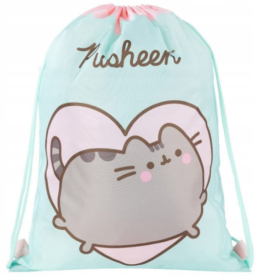 Pusheen cicás tornazsák, 42x32cm, mentazöld