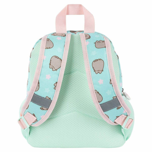 Pusheen cicás hátizsák, ovis, 28x23x10cm, mentazöld