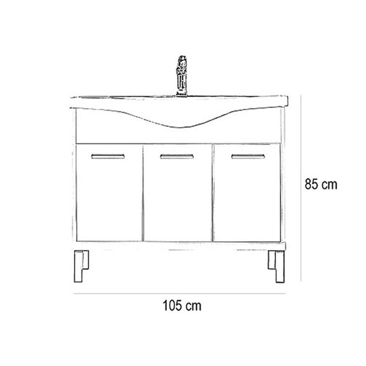 Nerva 105 alsó szekrény mosdóval