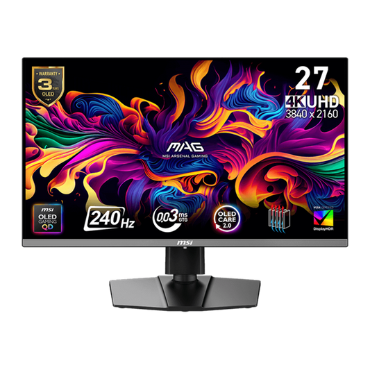 MSI Monitor GAMING MAG 272UP QD-OLED X24 26,5" UHD 3840x2160, 240Hz, 150000:1 CR, 250cd/m2, 0,03ms, 2x HDMI, DP, USB-C