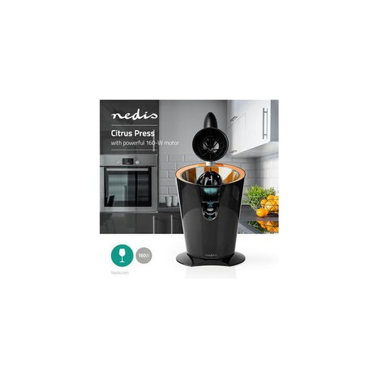 Nedis KAJC300CBK citrusprés, 160W, fekete / narancs, rozsdamentes acél kiöntő csepegésgátló