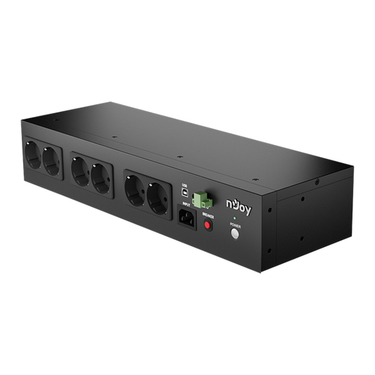 NJOY Szünetmentes Theron 800, 800VA, 480W, Line-Interactive, rack (2U) 8xSchuko