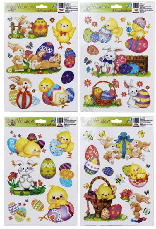Ablakmatrica, húsvéti, A/4, nyuszik, csibék, tojások, többféle változat (FKD-7085)
