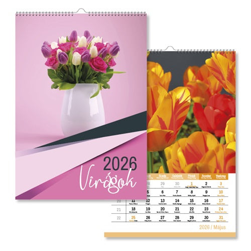 Naptár fali pd Virágok 30x42 cm 2026