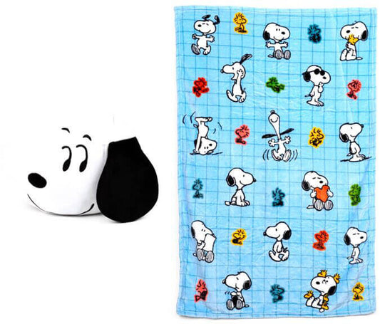 2 az 1-ben plüss párna és takaró, Snoopy & Woodstock, Peanuts, Blankeazzz