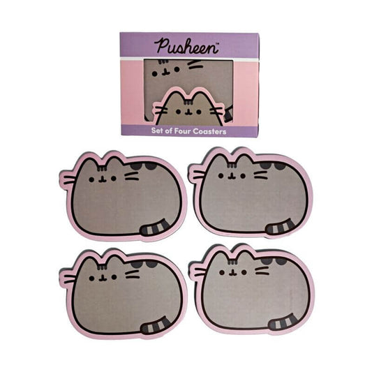 Pusheen cicás poháralátét szett, 4 db, parafa