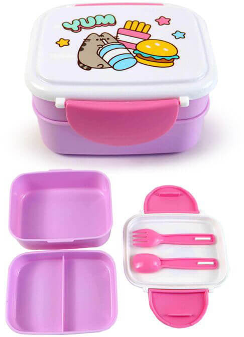 Pusheen cicás ételhordó, uzsonnás doboz szett, Bento