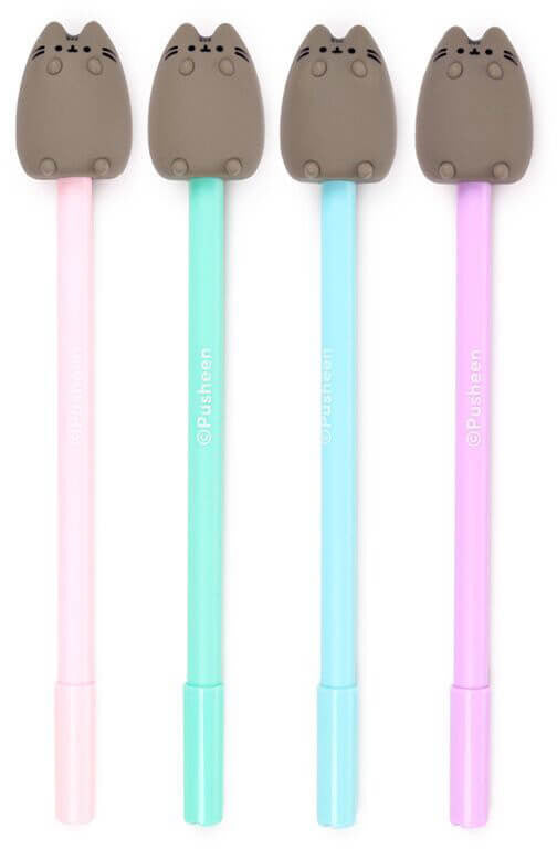 Pusheen cicás zseléstoll, fekete tinta, Pusheen figurával, többféle