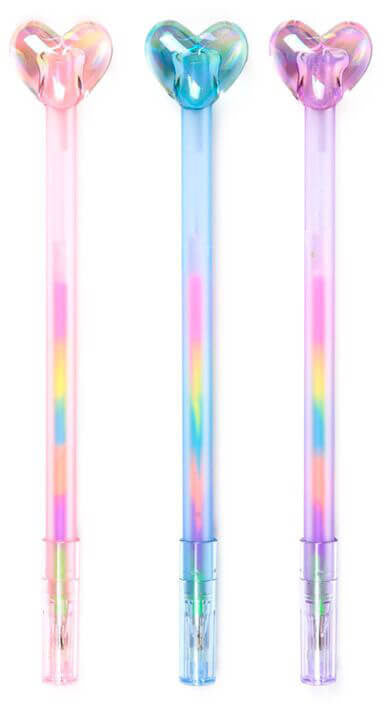 Szivecskés, szivárvány színű toll, Amore