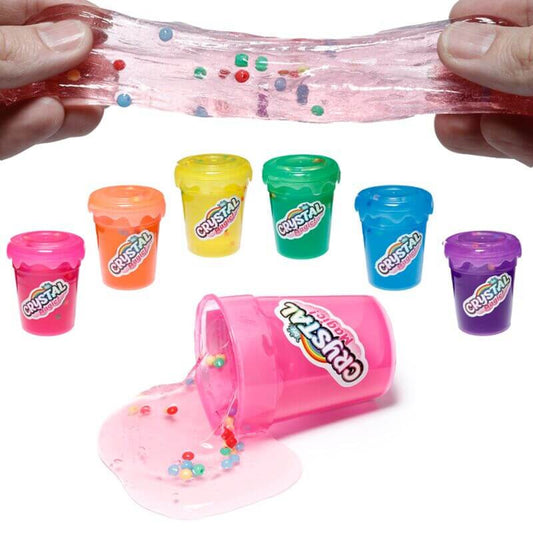 Slime 7cm-es műanyag palackban, gyöngyökkel, 6 féle változat