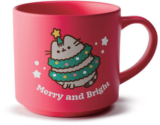 Pusheen cicás bögre, karácsonyi, 470ml, 9x10x9cm, Merry and Bright