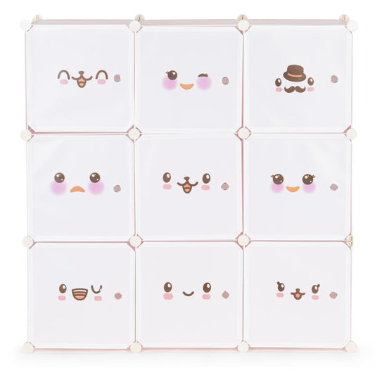 Rózsaszín játéktároló szekrény 110x37x110 cm