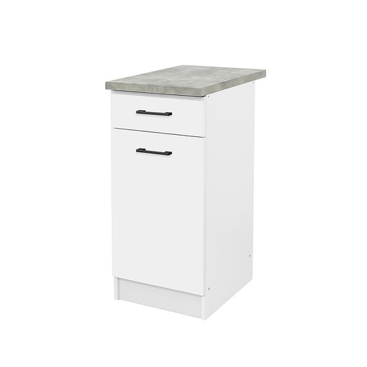 Praktik 40 alsó szekrény 1 ajtós 1 fiókos, fehér-fehér