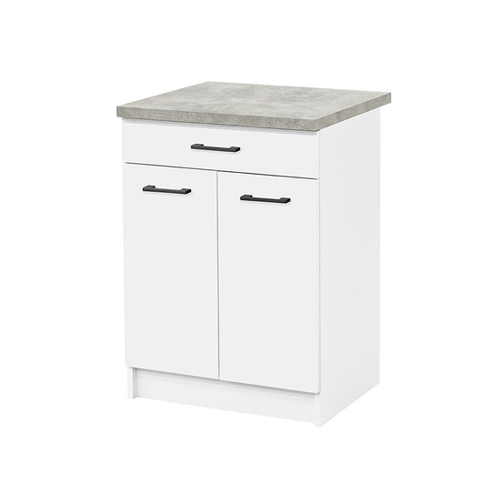 Praktik 60 alsó szekrény 2 ajtós 1 fiókos, fehér-fehér