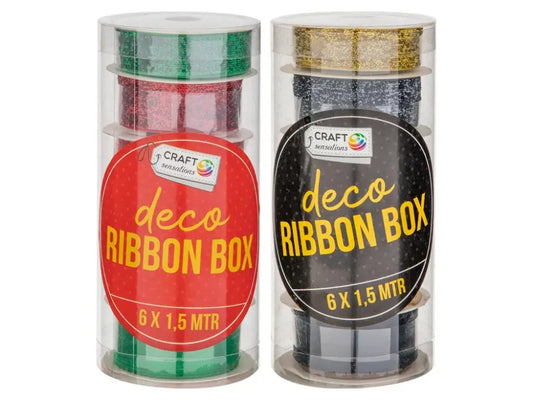 Szalagok, karácsonyi, 6 db/csomag, 6x1,5m, 2 féle készlet