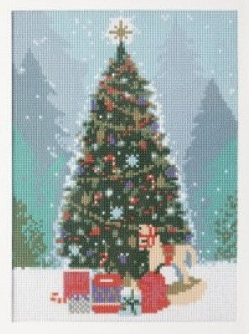 Gyémántfestés szett, karácsonyfa, 30x40cm