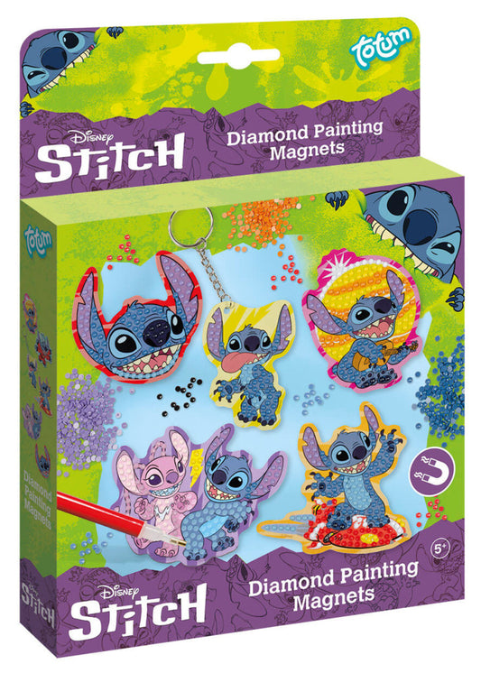 Stitch gyémántfestés szett 6 db formával, mágnesek és kulcstartó
